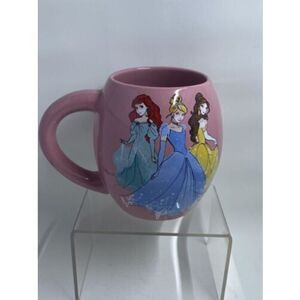 Disney Store Princess Pink 18 oz Ceramic Coffee Cup Mug Ariel Belle Cinderella